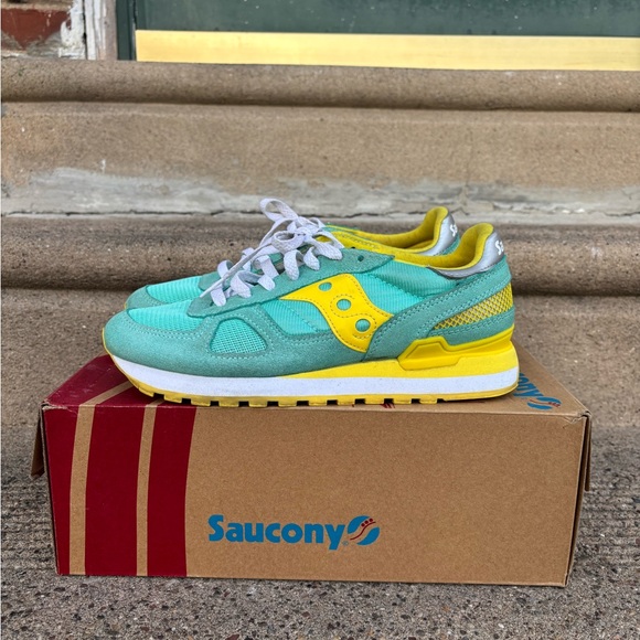 Saucony 'Shadow' Sneakers Green Women Size 8.5 - Picture 4 of 8